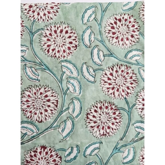 Erin Made Green Floral Block Print Fabric Handmade Lg Sling Crossbody - Picture 3 of 6